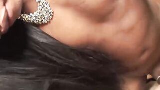 Man gets entered hard by brunette black shemale Bruna