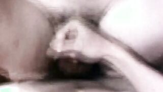 Before the cumshot a skinny horny guy rides a retro cock erratically