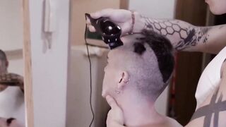 Yoshi Kawasaki shaves muscle head prior to fisting and piss drinking