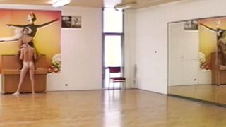 Gay dancers anal fuck and cum in the gym