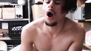 Following a rough police BBC a young Latino hunk cums