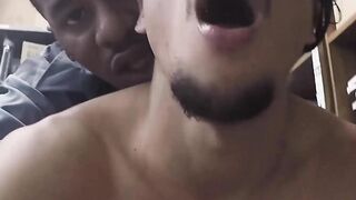 Following a rough police BBC a young Latino hunk cums