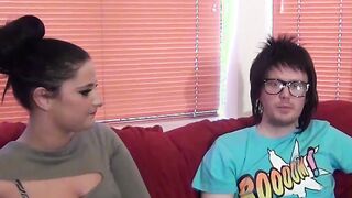 Glamorous British hottie swallows cum after giving blowjob