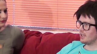 Glamorous British hottie swallows cum after giving blowjob