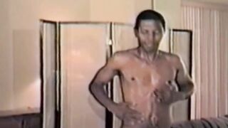 Retro solo features a muscular stallion masturbating his hairy cock