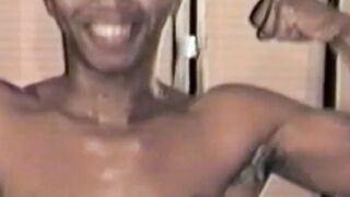Retro solo features a muscular stallion masturbating his hairy cock