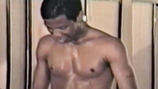 Retro solo features a muscular stallion masturbating his hairy cock