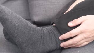 Handsome stud Beliar licks his toes to get his cock hard