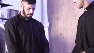 Youthful catholic discovered jolting off and threeway rawpounded