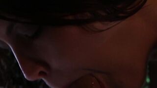 Brunette hottie jizzed on ass after sensual doggystyle fuck