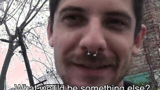Firsttime outdoor fucked by a straight Latin amateur for money