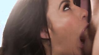 Bound brunette rough fucked from behind in doggy style position