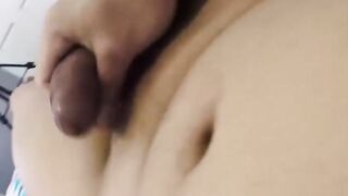 Oriental Australian guy records while stroking small cock