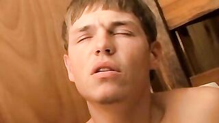 Jeremiah Johnson jerking off cock over his white underwear