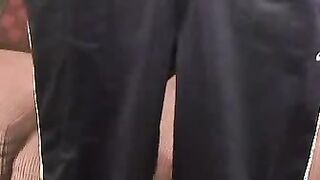 Older amateur has a fun time stroking his cock on the couch