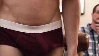 Young man has dick in his ass as he bare bangs his stepdad