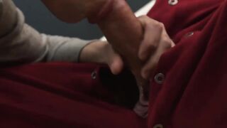 Petite twink gives intense blowjob to throbbing cock stepdad