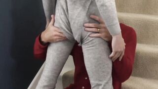 Petite twink gives intense blowjob to throbbing cock stepdad