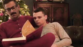 Smooth stepson fucked hard bareback by sexy mustache stepdad