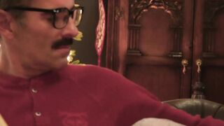 Smooth stepson fucked hard bareback by sexy mustache stepdad