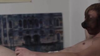 Werewolf twink jerking his swollen cock off hard