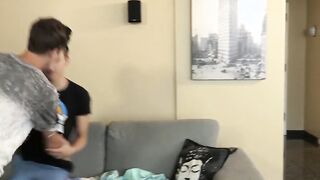 Bottom twink pounded from behind until he unloads his jizz