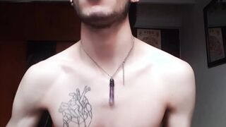 Tattooed amateur Latino jerks off himself until cumshot