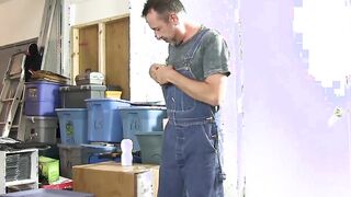 Old nice stud using sex toy to bust the fattest nut ever
