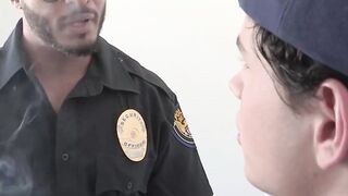 Dillion Diaz a BBC officer barebacks a sexy gay Dylan Hayes