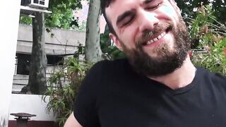 Latino with a beard was pierced by his lovers in a brutally raw manner