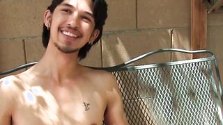 Colorful stud Rave pulling colossal dick after interview