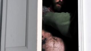 Bear stepdaddy raw fucks his twink stepson and creaming his ass