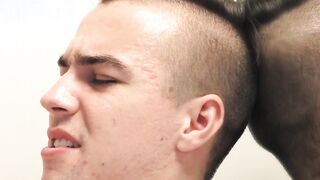 Twink stepson raw fucked after shaving his cute face