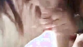 Lovely teen giving superb long blowjob