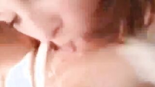 Lovely teen giving superb long blowjob