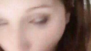 Lovely teen giving superb long blowjob