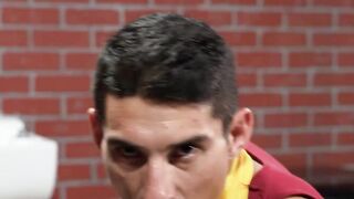 Handsome dude gets filmed for playing with dildo