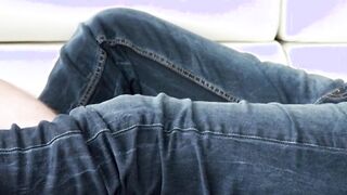 Young stud bounces wildly on bare ass ravaging cock