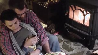 Stepdad shoves his giant dick in stepsons tight little ass