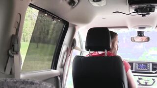 Stepson getting bareback hard by stepdaddy inside the car