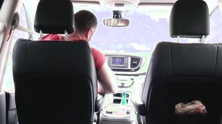 Stepson getting bareback hard by stepdaddy inside the car