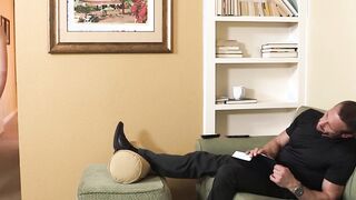 Stepdad and stepson have taboo fuck session in the bedroom