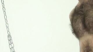Before riding a man with a beard displays his deepthroating abilities