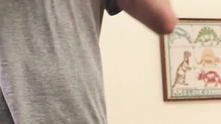 Athletic stepson sprays cum while riding big dicked stepdaddy