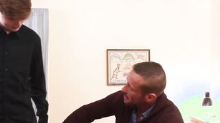 Athletic stepson sprays cum while riding big dicked stepdaddy