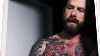 Tattooed stepdaddy catches stepson watching porn and drills him