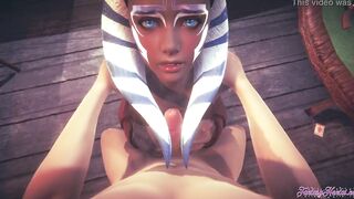 Starwars Anime point of view Ahsoka 3D 4D - fellatio and screwed cowgirl stily with cummed