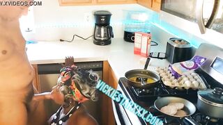 African Housewife Sends Husband Off w a Smile (kitchen sex)