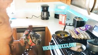 African Housewife Sends Husband Off w a Smile (kitchen sex)