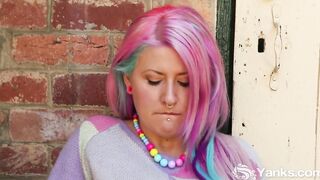 Inked Yanks Zahra Masturbating Outside